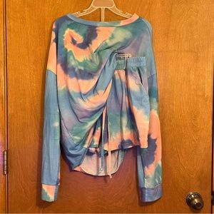 Tie Dye Pajama Set with Long Sleeve Shirt and Shorts